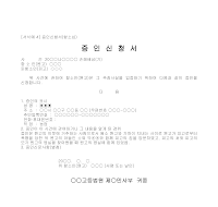 신청서 (증인항소심) 신청서 (증인항소심)